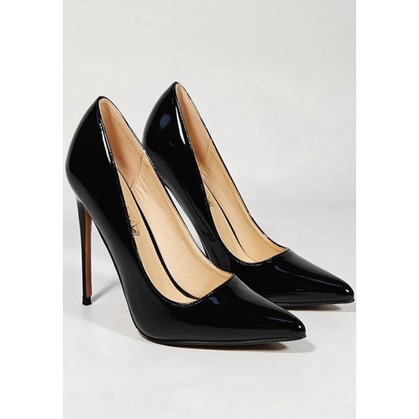 CZÓŁENKA DAMSKIE CZARNE SZPILKI SexyHeels Luxaria 12 cm Lakierowane